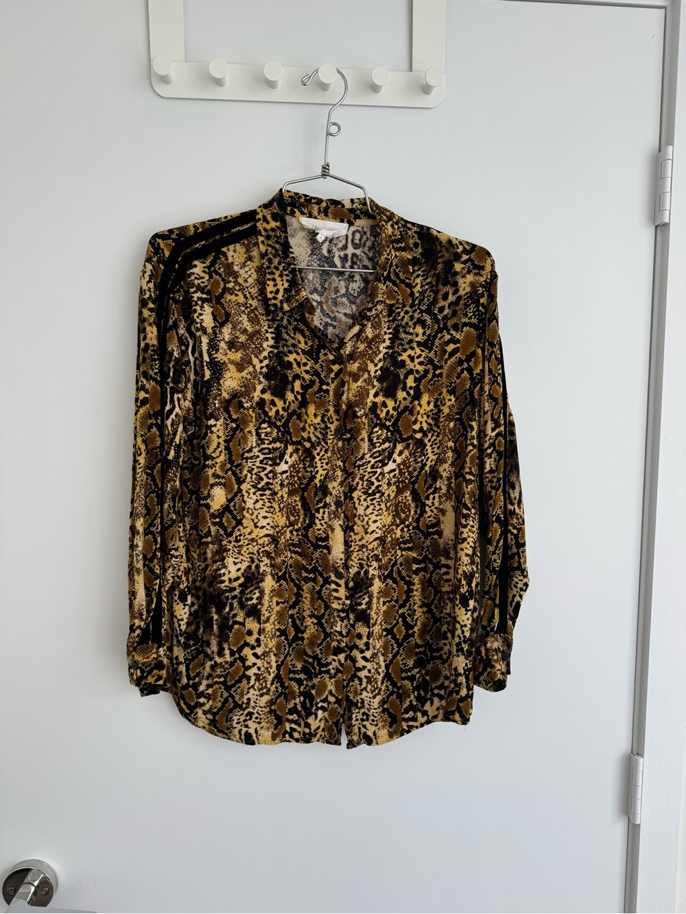 Ba&sh Snake Print Button-Up Blouse